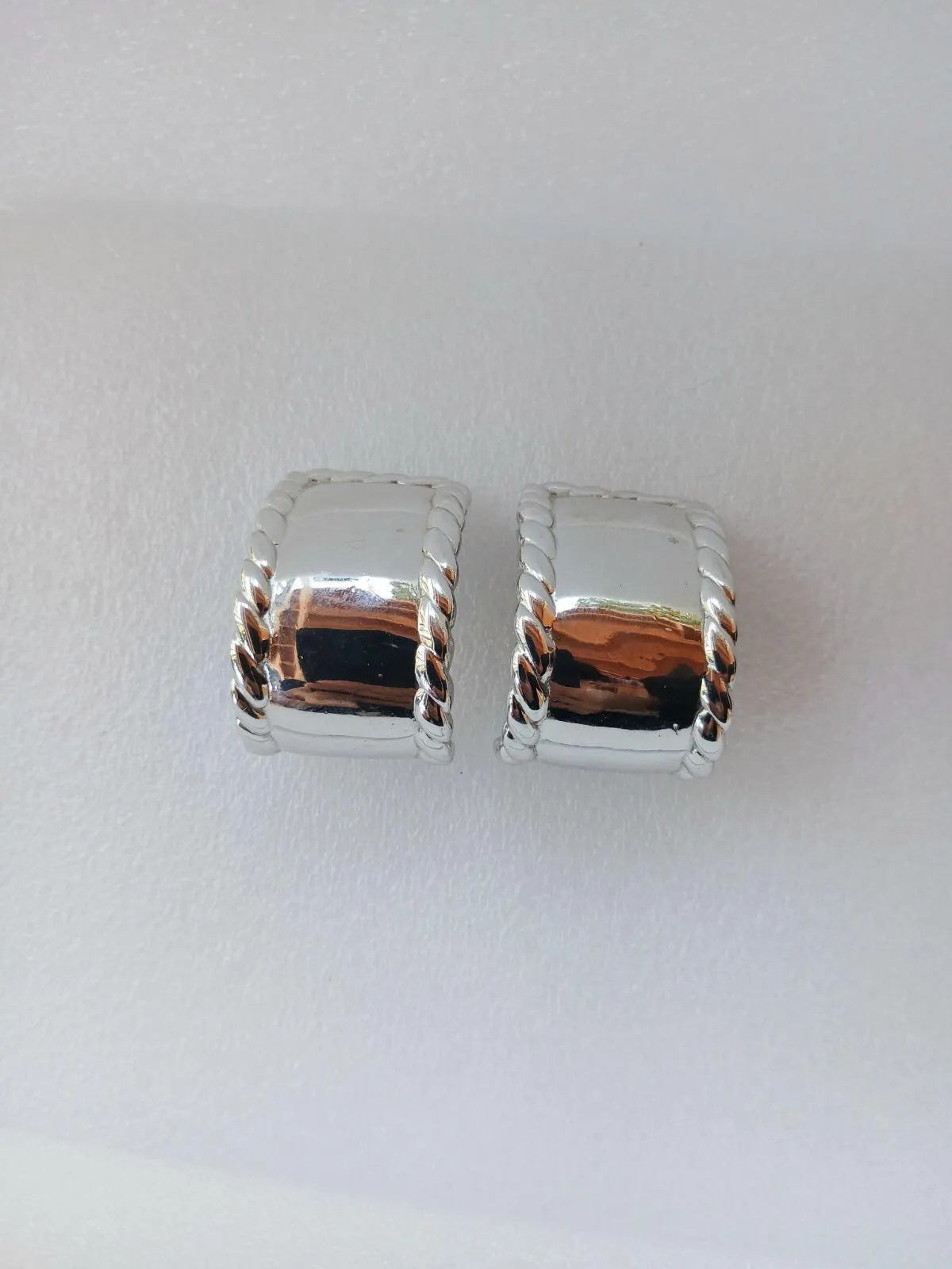 Vintage Givenchy Silver Tone Clip-On Earrings 1980s Designer 37.4g
