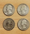 Silver 1935 & 1949 Washington Quarters Lot (90% Silver), 4 Coins $ 1 Dollar F.V.
