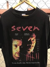 Seven Movie Brad Pitt Morgan vintage movie tee QT2570