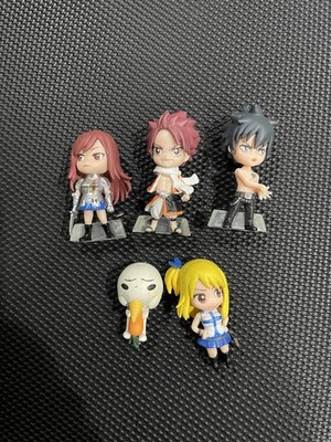 Fairy Tail 2inch Mini Figures Lucy Natsu Plu Erza Grey (Read Description)