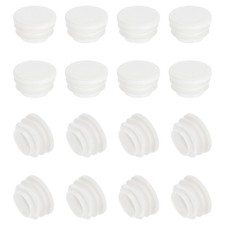 Round Plastic Plug, 16 Pcs 1 Inch/25mm Tubing Insert End Caps, White