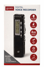 GPX Digital Voice Recorder 4GB Voice Activated MP3 Player Built-In Mic Speaker