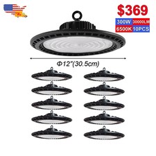 10PCS High Bay Led Shop Lights 30000Lm 300W Shop Barn Industrial Facility Light