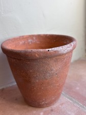 Vintage Terracotta Plant Pot Medium Garden 12cm High Handmade Lovely Patina #6