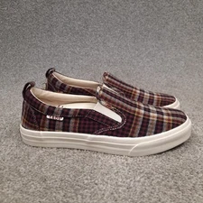 Taos Rubber Soul Canvas Casual Slip On Sneakers Shoes Loafer Women Size 6 Plaid