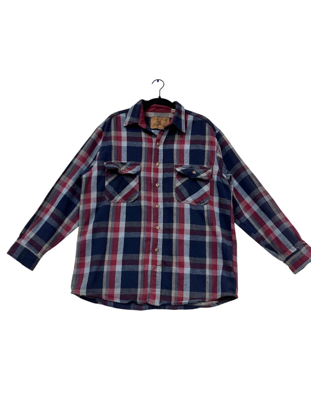 Field & Stream Vintage Plaid Flannel Button-Up Shirt With Pockets Size L #4