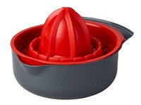 Dr. Oetker - 2-Tlg Zitruspresse Zitronenpresse Mit AuffangbehäLter Grau Rot 1567