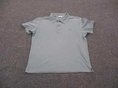 Sandro Shirt Mens L Blue Performance Polo Golf Paris Stretch Active Dress Casual
