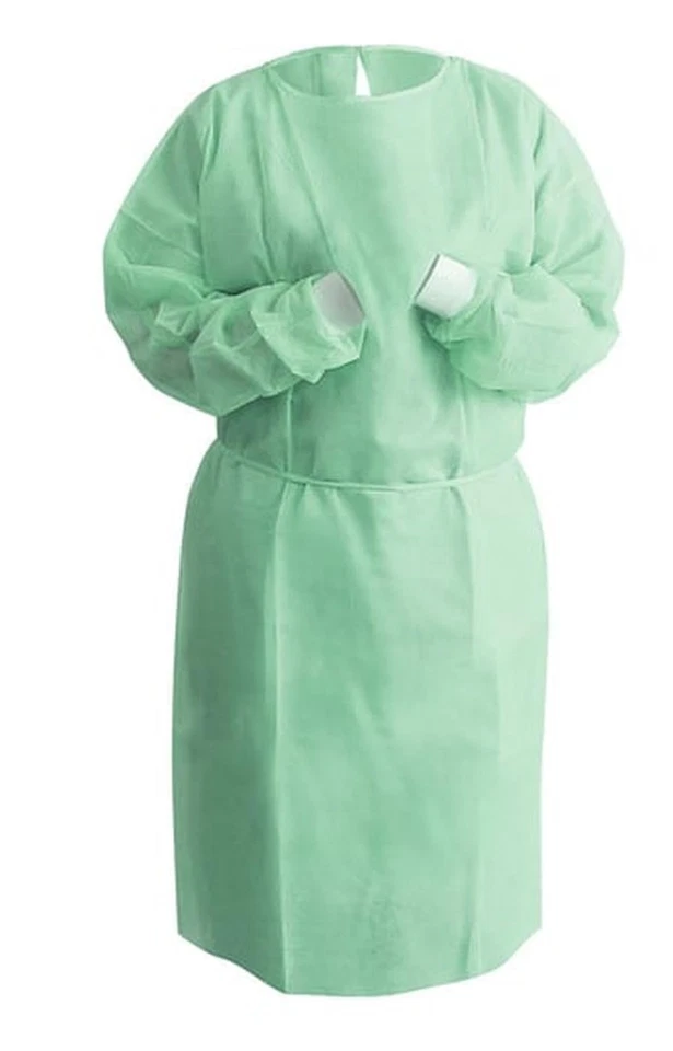 50 Stück Langarm wiederverwendbare medizinische Isolationskittel. 60% Baumwolle 40% Polyest