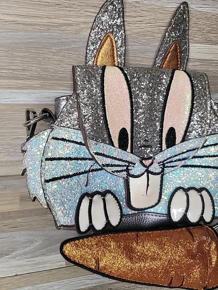 Danielle Nicole Looney Tunes Bugs Bunny Glitter Purse Crossbody READ!! - Image 4 of 4