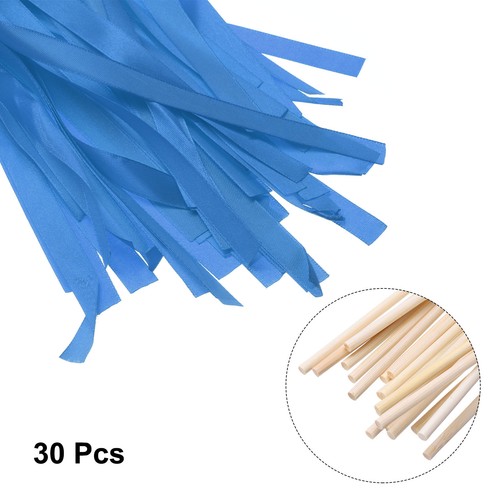 30 Stück Bandstäbchen chromatisches Seidenband für Hochzeit, hellblau - Bild 4 von 6