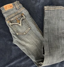 Vigoss Jeans Girls Size 8 Blue Denim Straight Leg