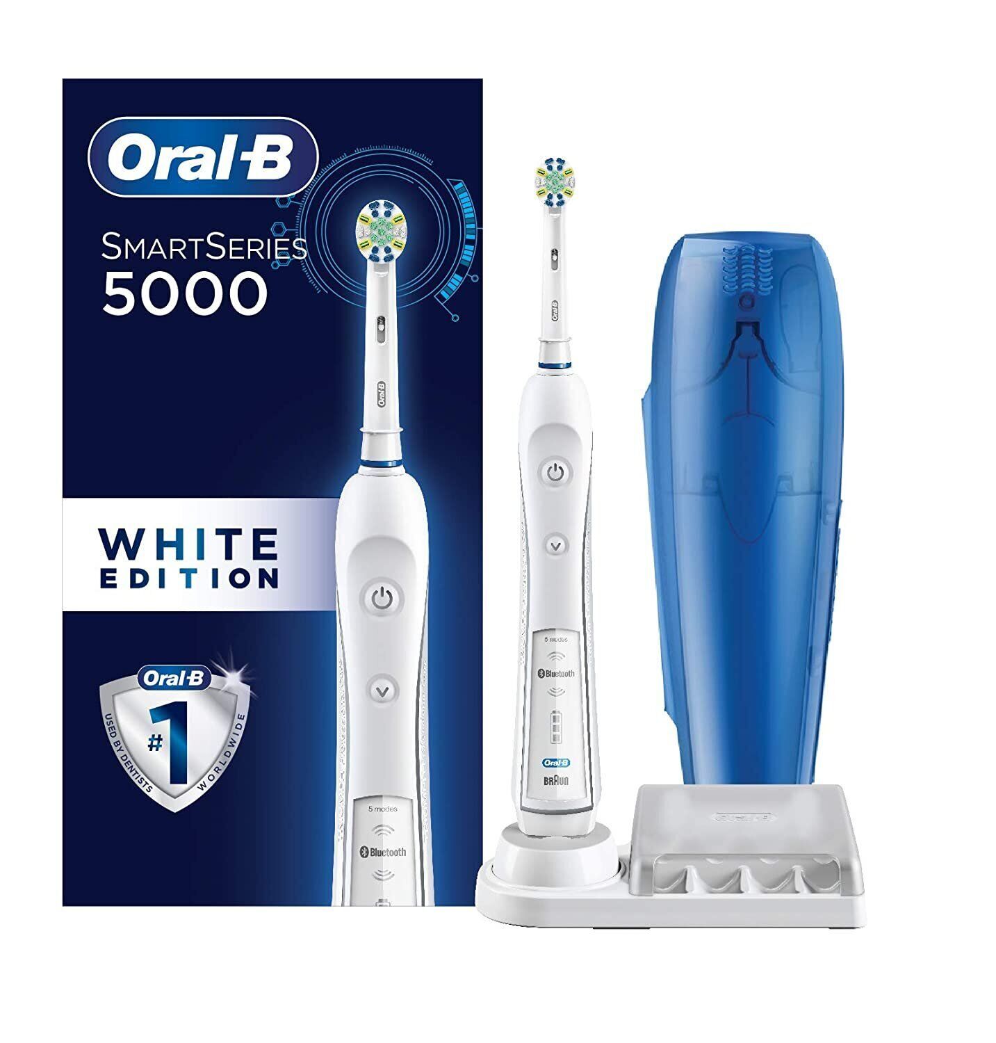 twijfel Belonend groentje NEW Oral-B 5000 SmartSeries Electric Toothbrush White Powered by Braun  69055125212 | eBay