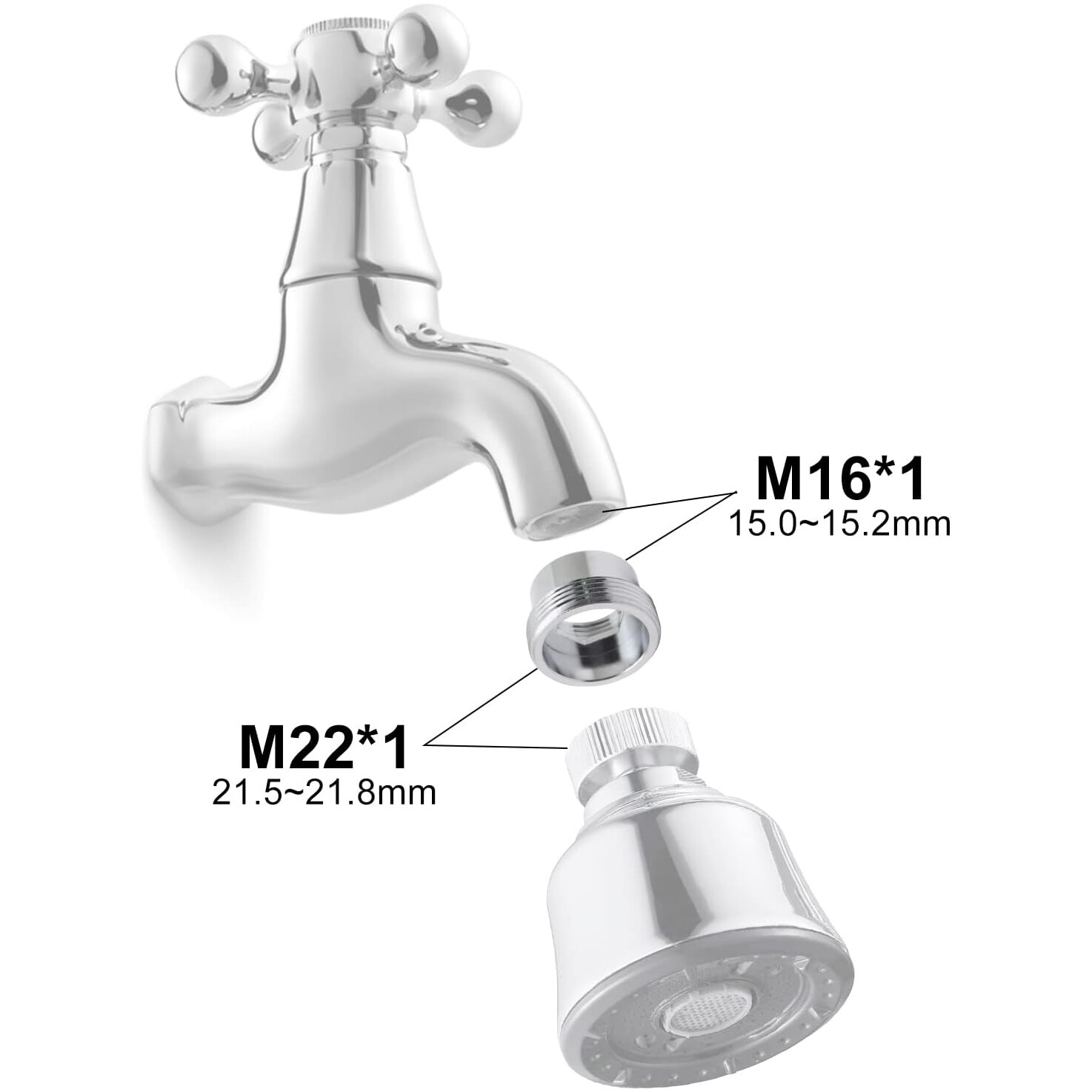 Tap Aerator Connector Kitchen Water Saving Inside Thread Faucet Metal