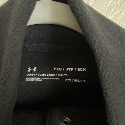 Under Armour UA Girls Half-Snap Jacket YXS Black NEW - Picture 6 of 9