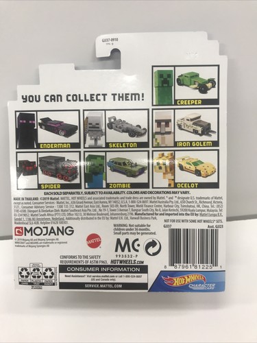 Hot Wheels 2020 1:64 Minecraft Figur Diecast Cars Komplettsatz 7 - Bild 10 von 10