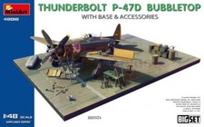 MINI ART 48018 1/48 Thunderbolt P-47D Bubbletop w/Base & Accessories. Big Set