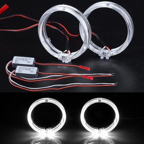 80mm White LED Light Guide Angel Eyes Halo Rings DRL For Car Headlight Retrofit - Picture 2 of 9