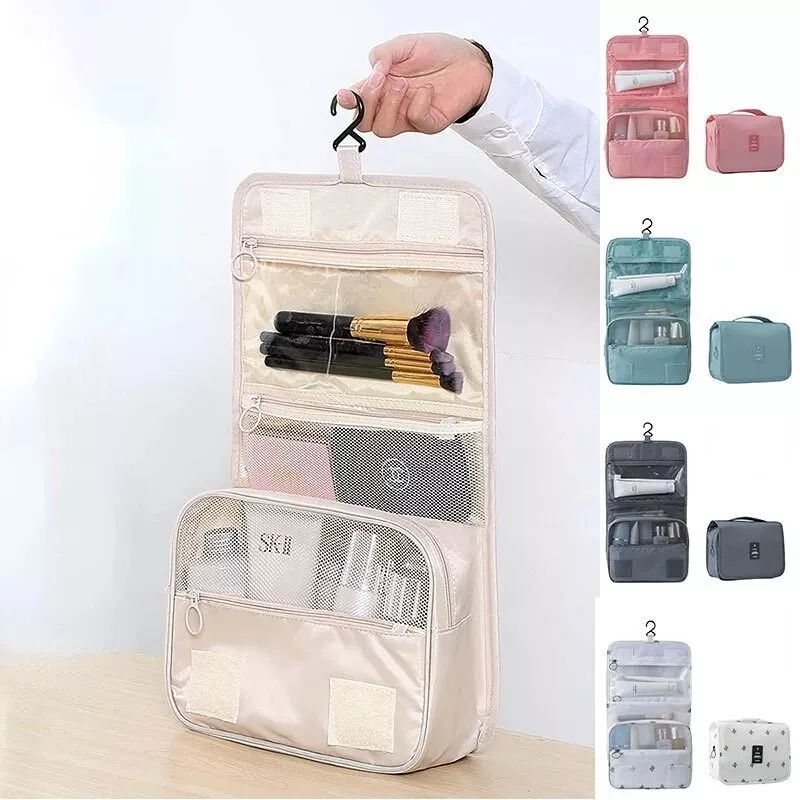 Travel Cosmetic Storage MakeUp Bag Folding Hanging Organizer Pouch Toiletry Wash