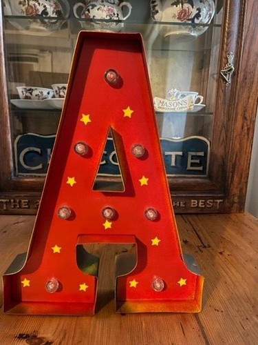 Vintage Circus Fairground Large 33 cm. Metal LED Alphabet Letters A to Z - Picture 15 of 41