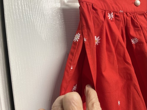 Ban.do Red Button Up Daisy Floral A-line Pocket Cotton Midi Skirt Size S NWT - Picture 5 of 13