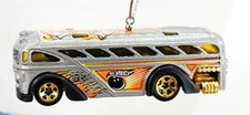 Christmas Ornament for Surfin School Bus Bowling Silver