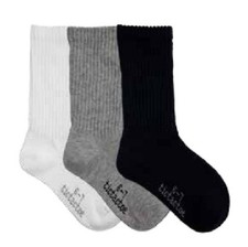 TicTacToe Boys Crew Socks Hand-Linked Comfort "Almost Seamless Toe", 3 pack