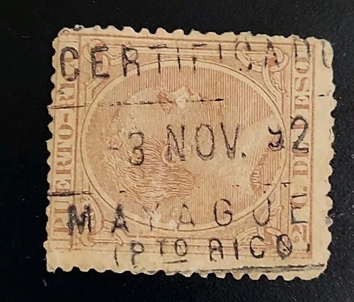 PUERTO RICO 1890er, ALFONSO XIII POSTSTEMPEL ZERTIFIZIERT MAYAGUEZ PR.