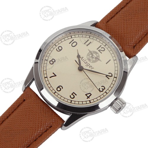Ailager British RAF Fliegeruhr - WW2 Air Ministry Reproduktion - braunes Armband - Bild 6 von 9