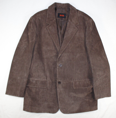 BGSD Blazer Men's 2XL (50) Genuine Leather Sport Coat Jacket Brown