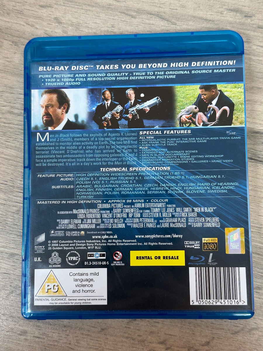 MEN IN BLACK - will smith / tommy lee jones - BLU RAY | eBay UK