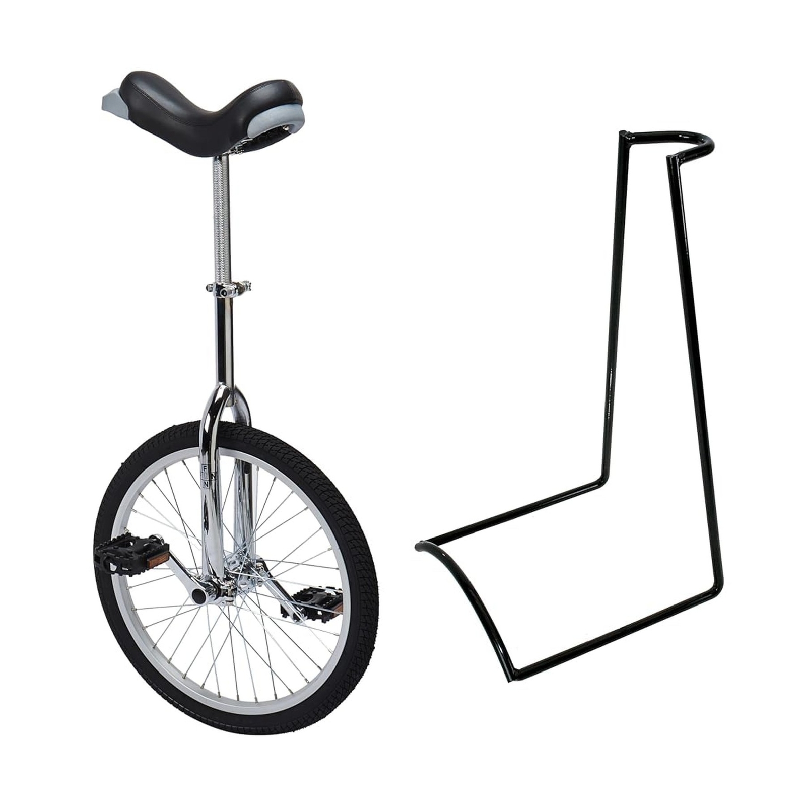 Fun 20 Inch Wheel Unicycle with Alloy Rim Chrome Unicycle + Storage