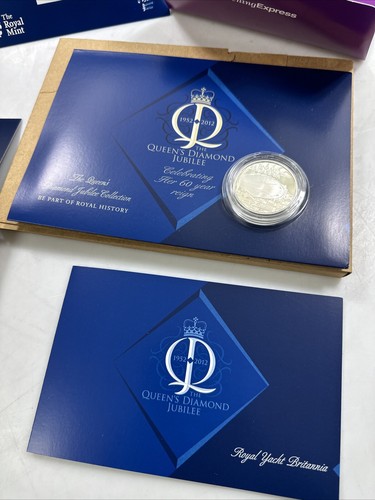 2012 SILVER PROOF £5 $5 THE QUEEN'S DIAMOND JUBILEE 24 COIN COLLECTION COA (B) - Picture 3 of 24