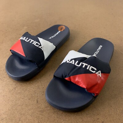Nautica Women's Shoe Size 8 Padded Red White Blue Engel Slide Sandals New