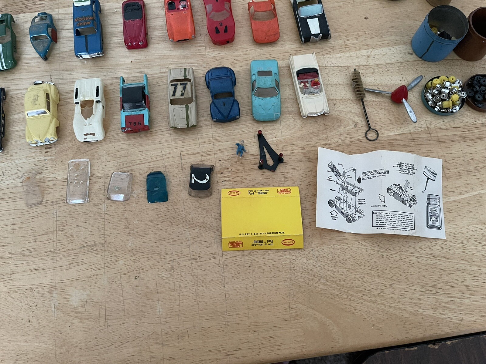 AURORA Model Motoring Slot Car Lot Cars, Parts, Bodies And Chassis
