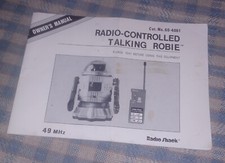 Radio Shack Owner's Manual Radio-Controlled Talking Robie Instructions Robot Toy