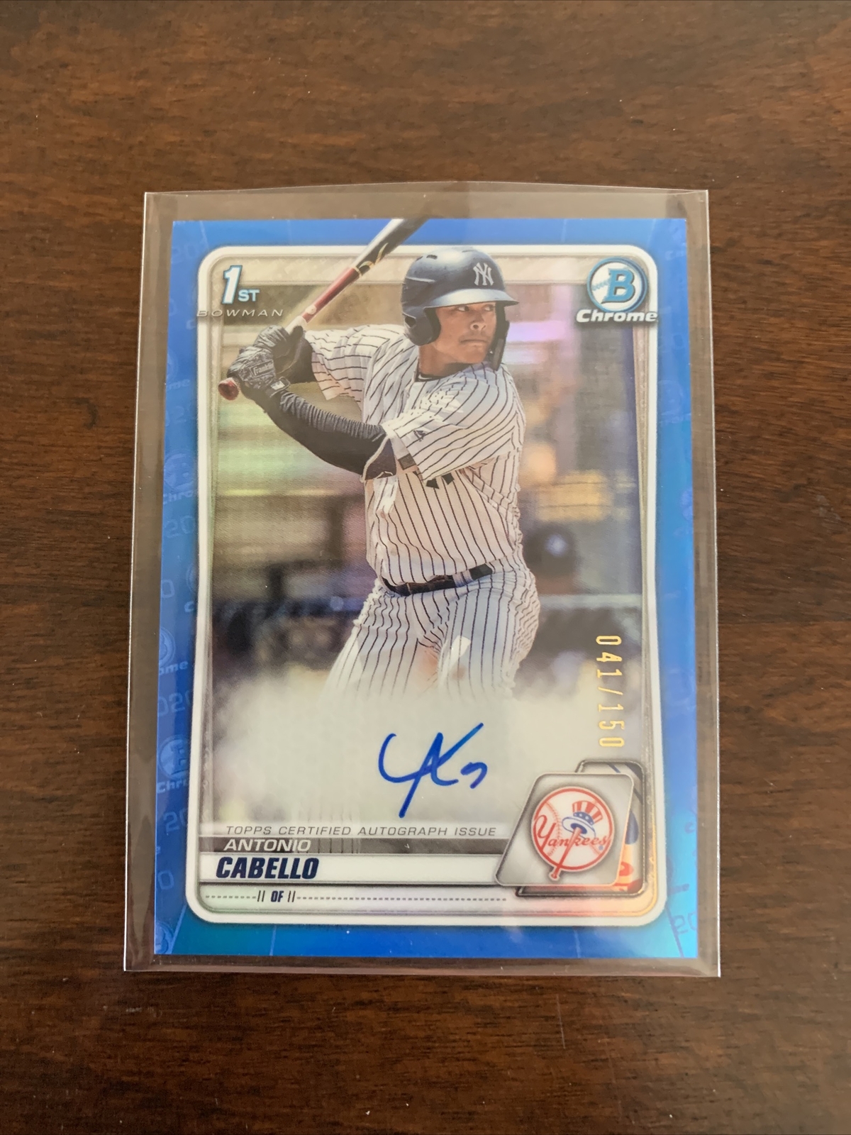 2020 Bowman Chrome Antonio Cabello Rookie Blue Refractor Autograph /150