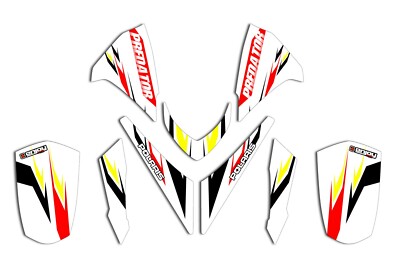 Polaris Predator 500 Graphics Kit  Decals Deco Fits Years 2003 - 2007 White  #01