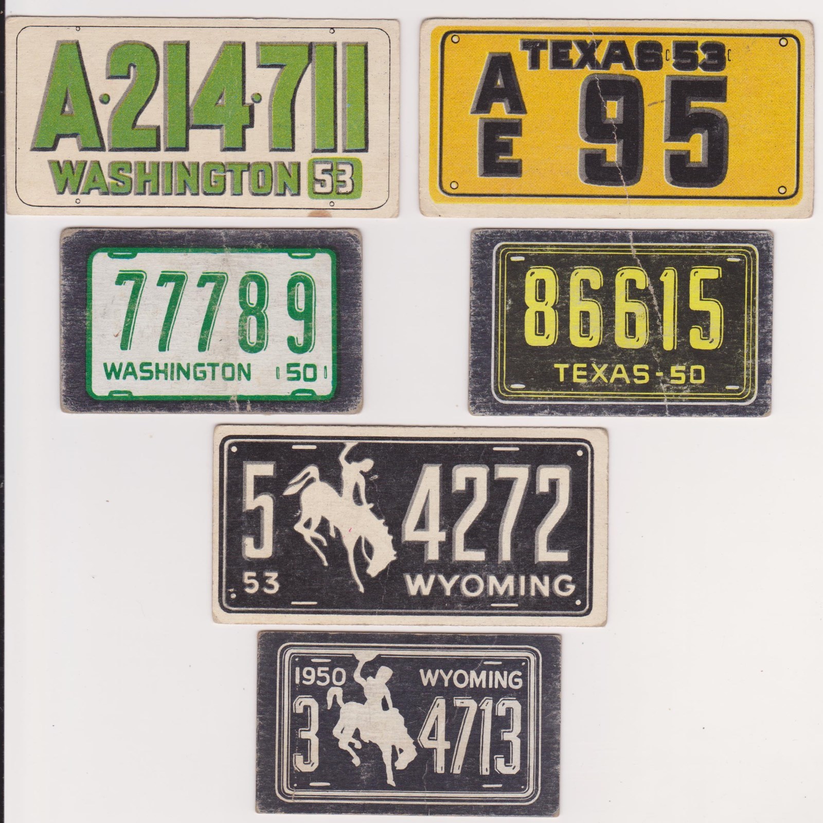 GET YOUR STATE !!! 1950 AND 1953 Topps License Plates~ PICK ONE ...