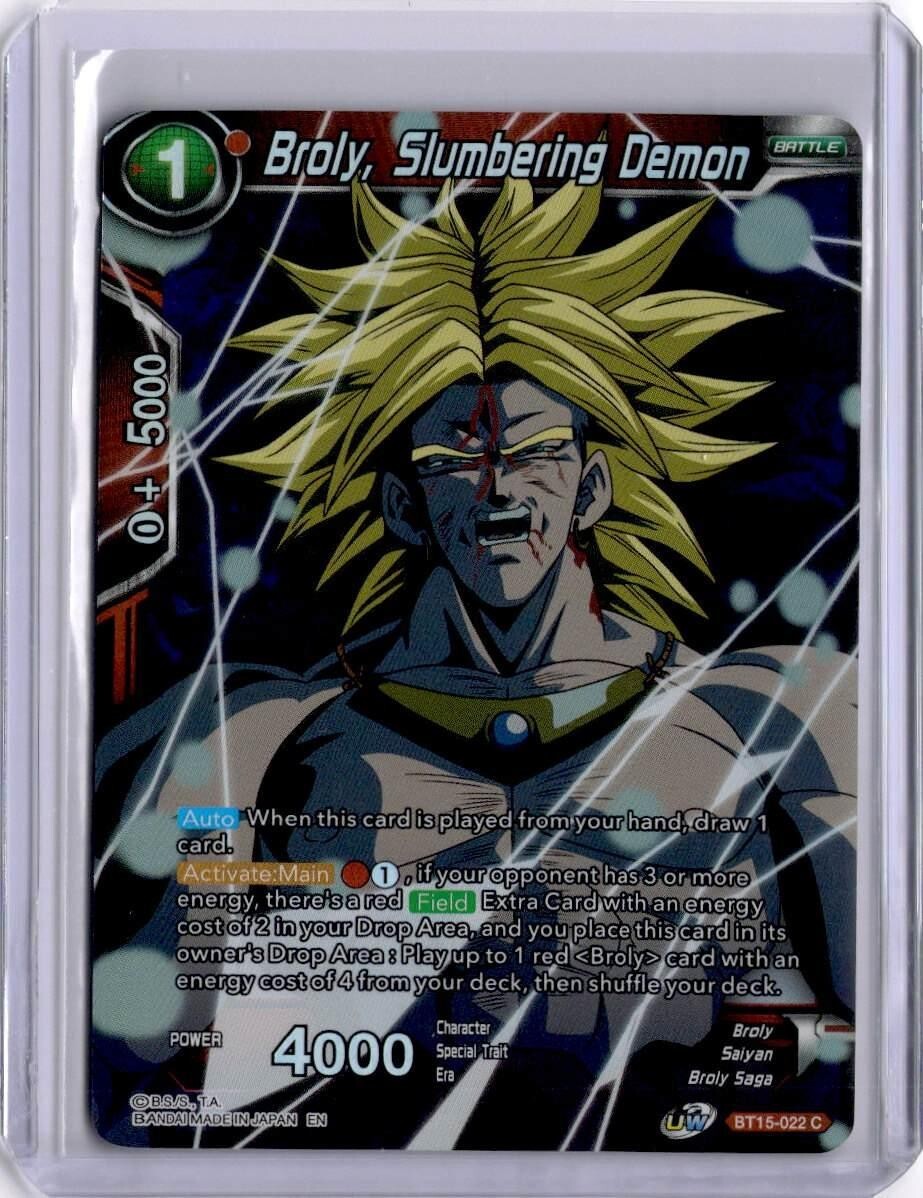 Dragon Ball Super CCG Saiyan Showdown Broly, Slumbering Demon BT15
