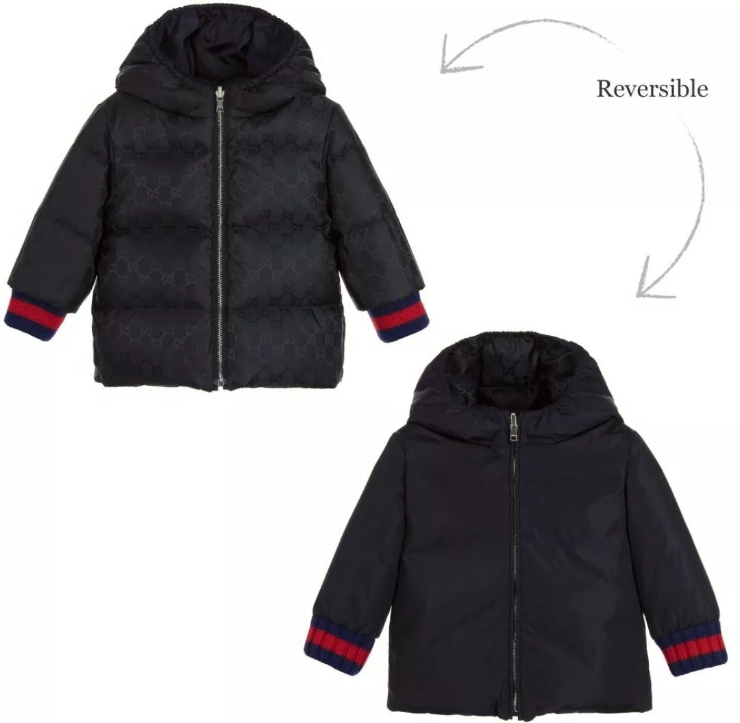 Black Reversible hooded jacket, Gucci