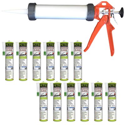 Petec 12x Disc Adhesive 310ml + Squeeze Gun