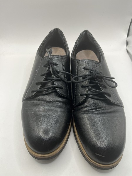 RIVERSOFT Brogue Oxford Black Lace up Low-Line Shoes Size 9 Comfort Closed