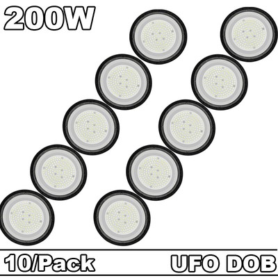 Round Shop Light 200W  LED Factory Warehouse Commercial  Light Fixtures 10Pack