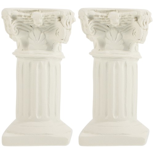 2 Pcs Scene Roman Pillar Ornament Greek Column Statue Figurine Mini