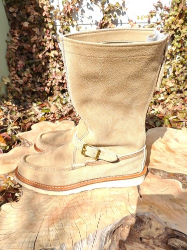 Russell Moccasin Zephyr Boots US 9.5 D Laramie Suede Beige Single Vamp - Picture 8 of 24