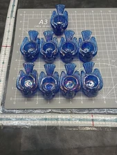 Degenhart Glass Salt Dip Cellar cobalt carnival Translucent Lot Of 9