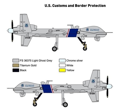 Avión Miniwing 330 1/144 General Atomics MQ-9 REAPER EE. UU. Aduanas y Fronteras - Imagen 6 de 9