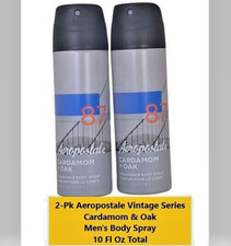 2-Pk Vintage Aeropostale 87 Cardamom  Oak Fragrance Men's Body Spray Mist 5 oz