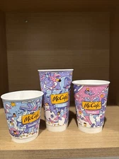Set Of 3 McDonalds Doodles Holiday Cups McCafe X Doodles UNUSED Coffee Full Set